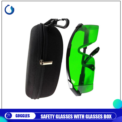 Gafas de seguridad para láser, lentes de protección con estuche de transporte portátil, color verde, 200nm a 540nm ► Foto 1/5