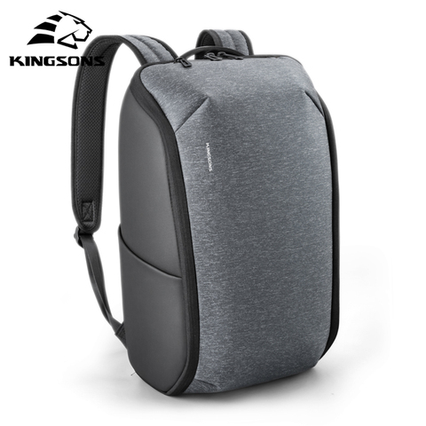 Kingsons-Mochila impermeable para ordenador portátil de 15 pulgadas para hombre, Mochila multifuncional con recarga USB mejorada, antirrobo para viaje ► Foto 1/6