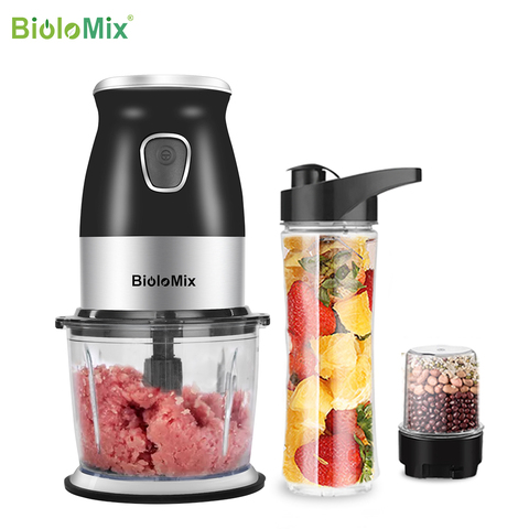 Batidoras mezcladoras de comida BPA, gratuitas, 500W, portátiles, Chopper con procesador Bowl 600ml, exprimidor de botellas, picadora de carne, fabricante de alimentos para bebés ► Foto 1/6