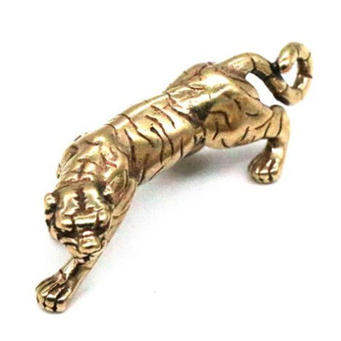 Figura de Animal fundida de tigre 3D, escultura de Metal de estilo Retro, decoración de escritorio para el hogar, oficina y habitación, recoger adornos de regalo ► Foto 1/6