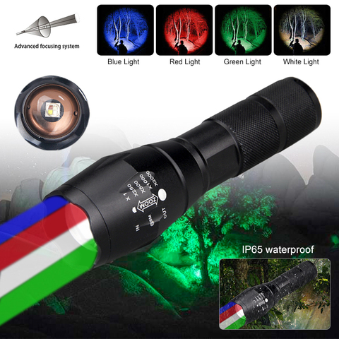 Linterna táctica con zoom XM-L RGBW 4 en 1, luz LED para arma, interruptor remoto, mira para Rifle de caza, montaje de Airsoft, luces para explorar ► Foto 1/1