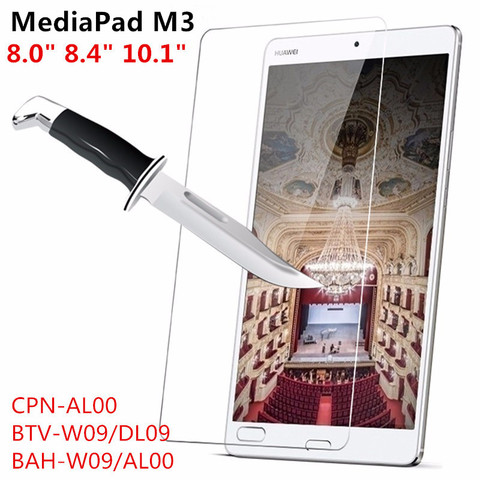 Protector de pantalla de vidrio templado para Huawei MediaPad M3 8,0 de 8,4, 10,1 Lite 10 CPN-AL00 BTV-W09 L09 BAH-W09 Tablet película protectora ► Foto 1/6