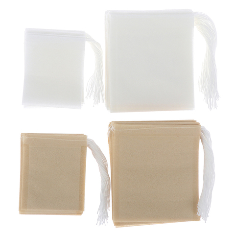 Lote de bolsas de papel para té, bolsitas de té vacías con cordón para té suelto, 100 unidades ► Foto 1/6