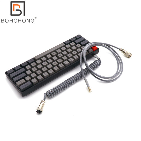 SK61 Teclado mecánico y Cable enrollado USB NKRO Gateron interruptor óptico 60% juegos por Cable intercambio caliente enchufe rgb leds tipo c pcb ► Foto 1/6