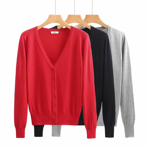 6XL de talla grande de las mujeres Chaqueta de punto abrigo 17 Color sólido invierno Casual con cuello en V y manga larga Jersey de punto Crochet abrigo mujer Top ► Foto 1/6