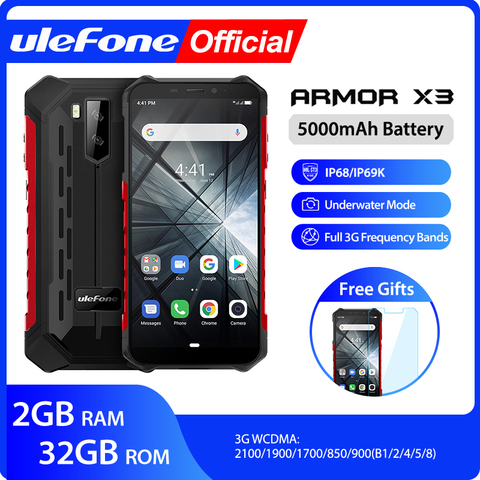 Ulefone-móvil inteligente Armor X3 resistente, resistencia al agua ip68, teléfono móvil Android 9,0 con superbatería, pantalla HD de 5,5 pulgadas, 2GB RAM, 32GB Rom ► Foto 1/6