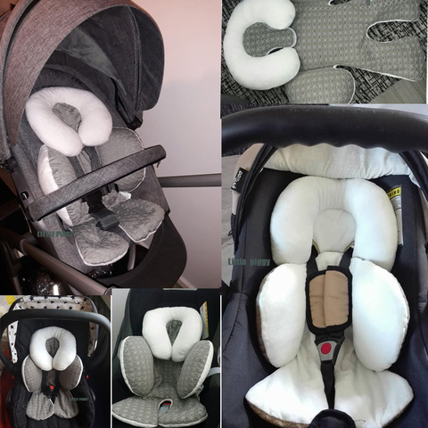 Cojín de cochecito de bebé, accesorios de asiento de coche, estera térmica de forro de colchón, correa de hombro infantil, funda de protección del cuello ► Foto 1/6