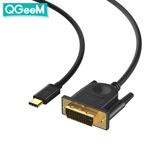 QGeeM usb-c a dvi cable tipo c a dvi adaptador Thunderbolt compatibles para MacBook Pro 2016 de 2017 galaxy S8 Note8 huawei mate 10 ► Foto 1/6