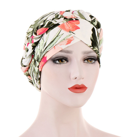 Pañuelo de algodón con estampado musulmán para mujer, hijab islámico, turbante interior, tocado árabe, bufanda para la cabeza, accesorios para el cabello, velo ► Foto 1/6