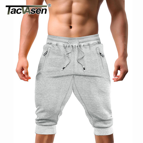 TACVASEN-pantalones cortos informales para hombre, Capri, transpirables por debajo de la rodilla, para deportes al aire libre, gimnasio, Fitness, con bolsillos y cremallera, 3/4 ► Foto 1/6