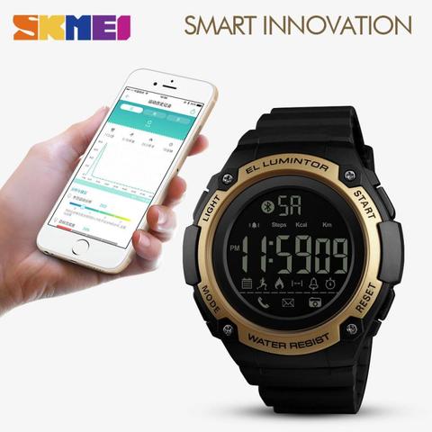 SKMEI-Reloj deportivo inteligente de lujo para Hombre, cronógrafo Digital resistente al agua con alarma y recordatorio de llamadas, 5Bar, 1347 ► Foto 1/6