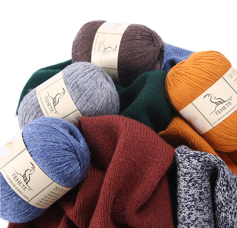 TEHETE-Hilo de lana merina para tejer, 3 capas, suave, ligero, de ganchillo ► Foto 1/6