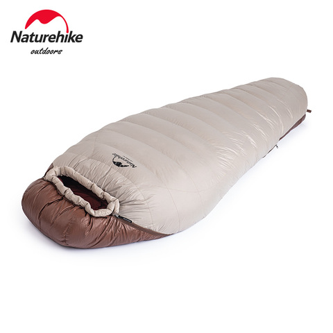 Naturehike-saco de dormir para acampar, plumón de pato 650FP, momia, alargado, grueso, cálido, a prueba de viento, para invierno ► Foto 1/1