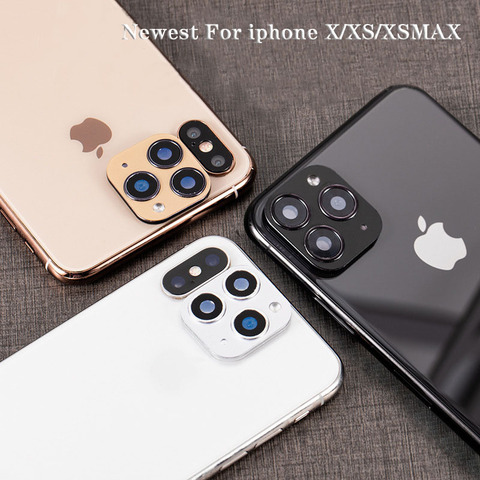 Funda protectora completa para lente de cámara, pegatina de Metal y aluminio para iPhone X, XS, XSmax, segundos de cambio 11 PRO MAX ► Foto 1/6