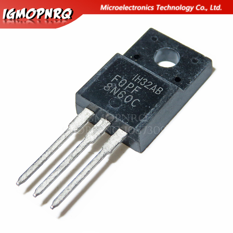 Transistor de Canal N MOSFET, nuevo y original, FQPF8N60C 8N60C 8N60 600V 8A, TO-220F, 10 Uds. ► Foto 1/1