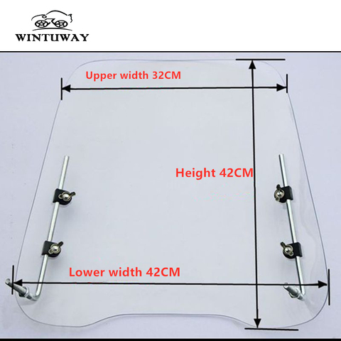 De la motocicleta Universal parabrisas viento deflectores para moto Scooter Eléctrico vehículo piezas de la motocicleta transparente placa PC ► Foto 1/6