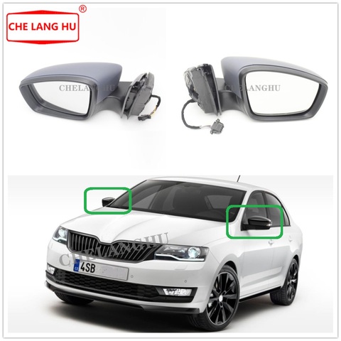 Espejo trasero eléctrico ajustable y calentado Con luz intermitente para Skoda Rapid 2017 2022 ► Foto 1/6