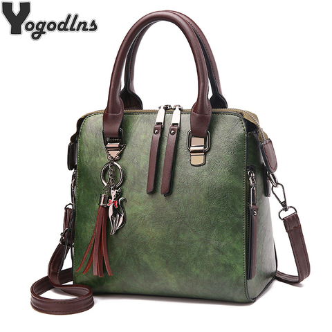 Bolsos de cuero PU Vintage para mujer, bandoleras de diseñador, bolso de hombro tipo bandolera Boston, gran oferta ► Foto 1/6