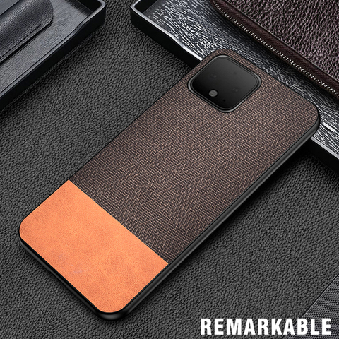 IKrsses-Funda de cuero PU para Google Pixel 4 XL, cubierta de tapa posterior dura de tela Simple para Google Pixel 4 XL ► Foto 1/6