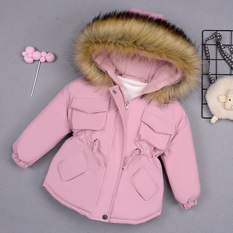 Chaqueta de piel grande con relleno de algodón para niños y niñas, Abrigo acolchado de algodón grueso con capucha para invierno, 2022 ► Foto 1/6