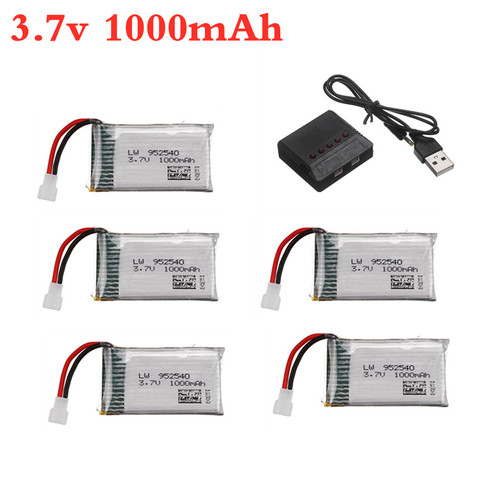 Batería LiPo de 1000mAh y 3,7 V + cargador USB para Dron SYMA X5 X5C X5SC X5SW HQ898B H11D H11C H11WH RC, piezas de batería de repuesto de 1000mAh ► Foto 1/1
