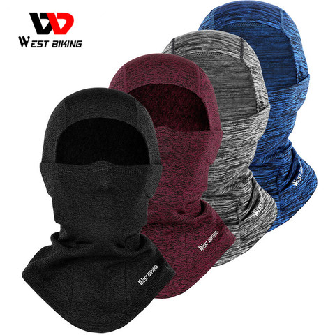 WEST BIKING-pasamontañas para deportes de invierno, mascarilla facial completa para motocicleta, esquí, ciclismo, bufanda, calentador de cuello, gorro de lana para motocicleta ► Foto 1/6