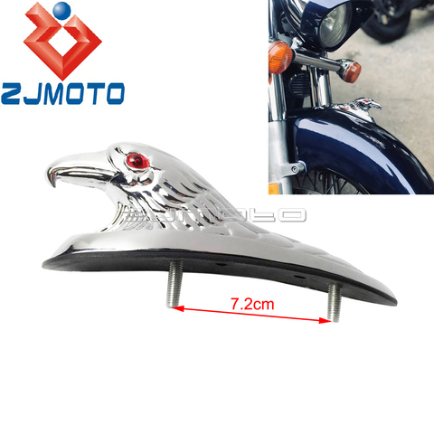 Guardabarros cromado de cabeza de águila para motocicleta, estatua Ornamental para Honda, Yamaha, Suzuki, Kawasaki, capó personalizado, decoración de Mascota ► Foto 1/6