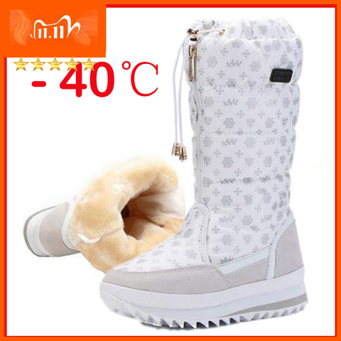 Las mujeres botas de invierno zapatos de mujer plataforma de felpa gruesa impermeable caliente botas para la nieve botas mujer talla 35-42 ► Foto 1/6