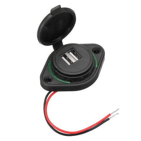 Adaptador de cargador de teléfono para coche, 2 puertos USB, toma de corriente de carga USB Dual para 12V 24V, adaptador de enchufe para motocicleta ► Foto 1/6