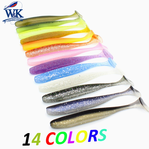 W & K marca señuelo suave 9 cm 10 unids/bolsa agua dulce cebo suave Artificial señuelos Shad nadar Pollock Zander salmón caliente # J1603-090 ► Foto 1/6