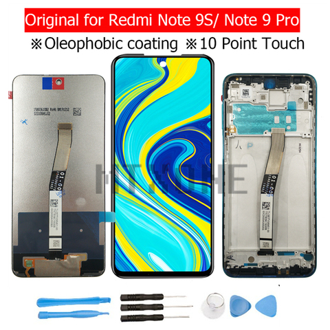 Pantalla LCD Original para Xiaomi Redmi Note 9S/ Note 9 Pro, 4G, con marco de montaje de digitalizador con pantalla táctil, piezas de reparación de pantalla LCD ► Foto 1/6