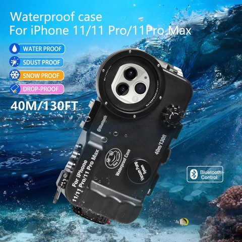 Funda subacuática con Bluetooth para teléfono móvil, carcasa impermeable de 40m/130 pies para iPhone 11 / 11 Pro/ 11 Pro Max ► Foto 1/4