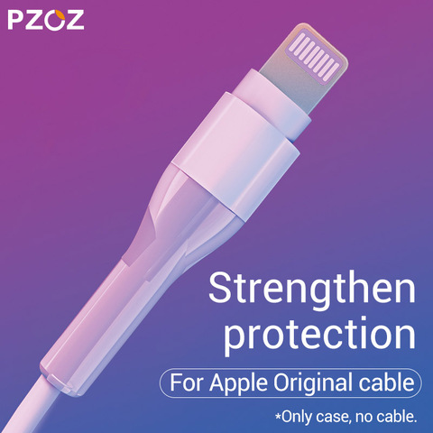 PZOZ 2Pcs Protector de Cable para iPad iPhone cargador USB typeC cable Original para iPhone 11 8 7 6 6s plus 5 Cable protección envolvente ► Foto 1/5