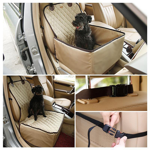 2 en 1 coche frente cubierta de asiento de coche para mascotas impermeable canasta para cachorro Anti-Silp Pet Car Carrier perro gato de coche de viaje al aire libre ► Foto 1/6