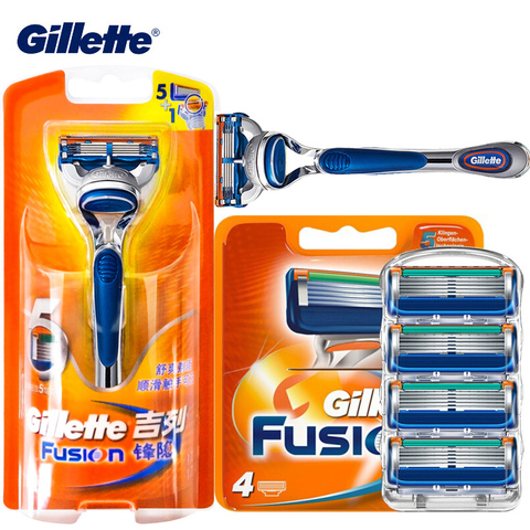 Gillette-cuchillas de afeitar Fusion 5 para hombre, recambio de cabezales de afeitado facial ► Foto 1/6