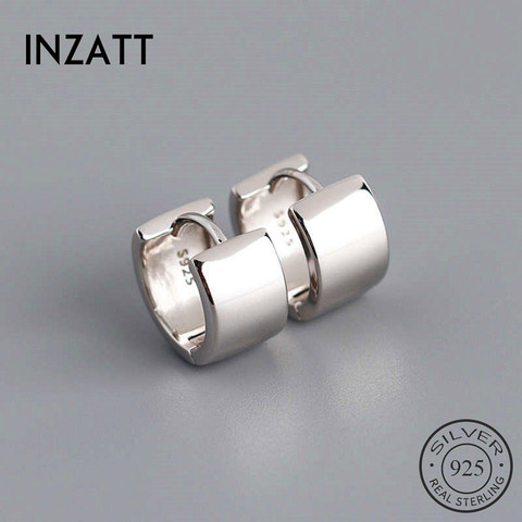 INZATT-pendientes redondos de aro geométricos Plata de Ley 925 auténtica para mujer, joyería fina minimalista para fiesta, accesorios 2022 ► Foto 1/6