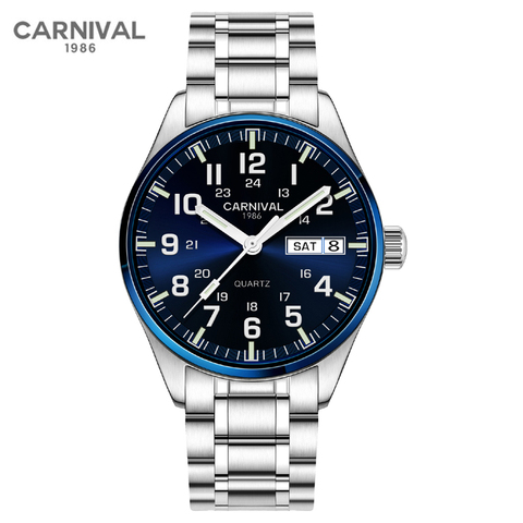 Carnival-reloj militar para hombre, cronógrafo luminoso de cuarzo, de lujo, resistente al agua, a la moda, 2022 ► Foto 1/6