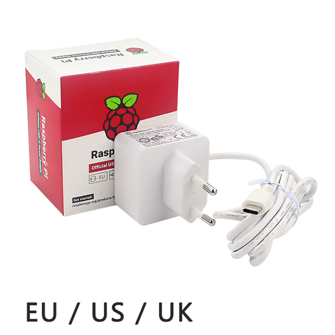 Fuente de alimentación Original Raspberry Pi 4, USB-C oficial, 5,1 V, 3a, blanco, adaptador de corriente para Raspberry Pi 4, modelo B ► Foto 1/6