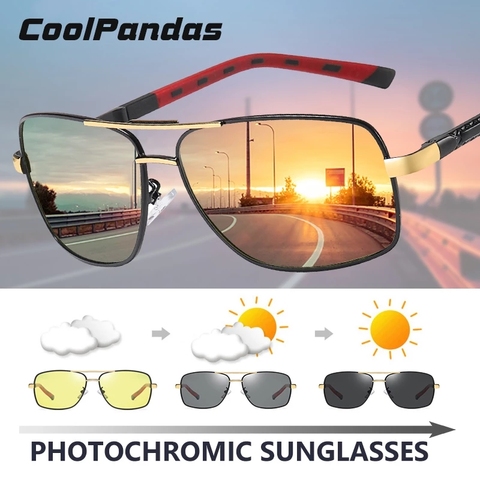 Gafas de sol fotocromáticas polarizadas para hombre, lentes de sol fotocromáticas con visión nocturna de día, protección de ojos duales, Unisex, para conducir ► Foto 1/6