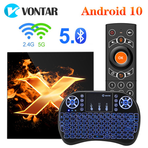 VONTAR-Dispositivo de TV inteligente X1, decodificador con Android 10, 4GB, 64GB, wifi 2,4G y 5G, CA 6K, asistente de voz de Google, 60fps, BT5.0, reproductor multimedia de Youtube ► Foto 1/6