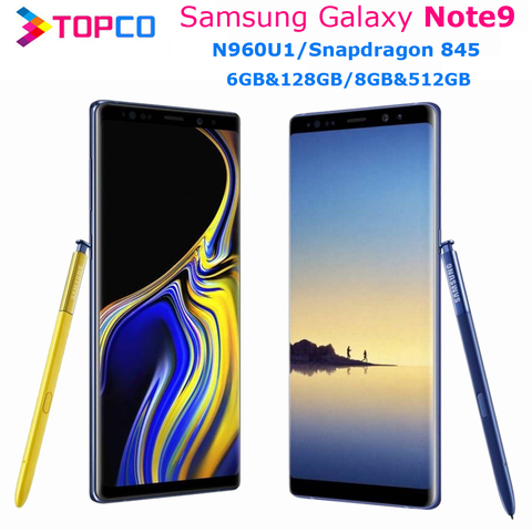 Samsung-teléfono inteligente Galaxy Note 9 N960U, teléfono móvil libre con 128GB/512GB, N960U1, procesador Snapdragon 845, Octa Core, pantalla de 6,4 pulgadas, cámara Dual de 12.0mp, 6GB/8GB, soporta NFC ► Foto 1/6