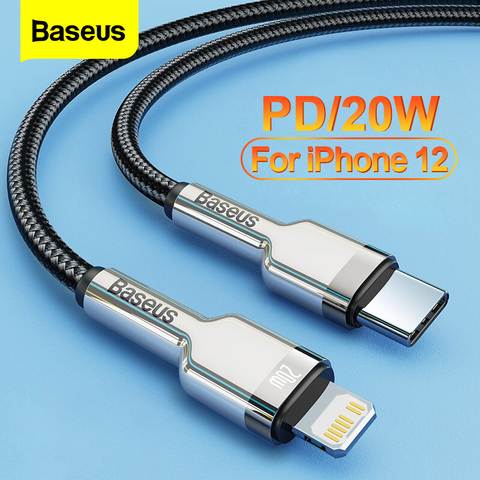 Baseus PD 20W USB-C Cable para iPhone 12 11 Pro Max X Xr Xs 18W de carga rápida cargador de Cable para iPad iPhone 8 7 tipo-C Cable de datos ► Foto 1/6