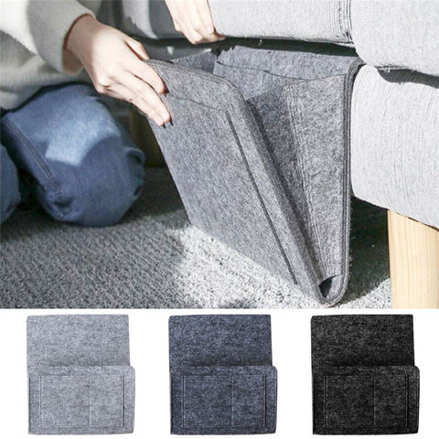 Bolsa de almacenamiento para cama organizador de almacenamiento colgante de fieltro de bolsillo para cabecera, libro para dormitorio, revista, TV, mando a distancia, litera para mesa, sofá ► Foto 1/6