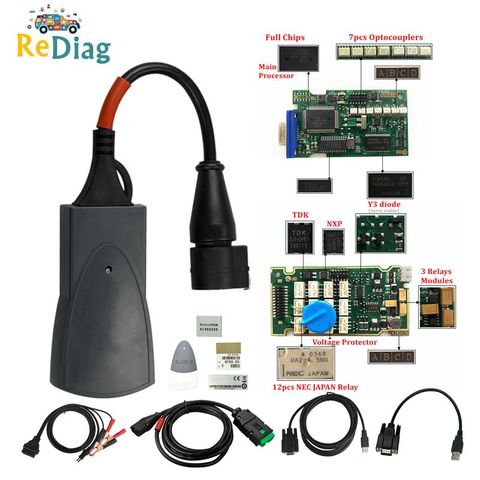 Herramienta de diagnóstico profesional, Chips completos Lexia3 PP2000 OBD2 Diagbox V7.83 Firmware 9218165C para Citroen y Peugeot Lexia V48/V25 ► Foto 1/6