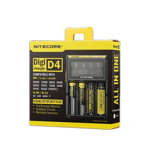 NITECORE original D4 Digicharger pantalla LCD cargador Universal apto 18650, 14500, 16340, 26650, 18350 con Cable de carga ► Foto 1/3