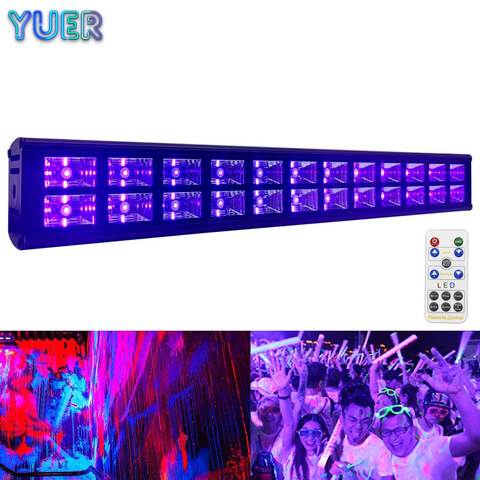 Barra de luz LED UV de doble fila, 72W, efecto de iluminación de escenario, 24 LED, DJ, discoteca, lámpara de pared púrpura para fiesta, Club, navidad ► Foto 1/6