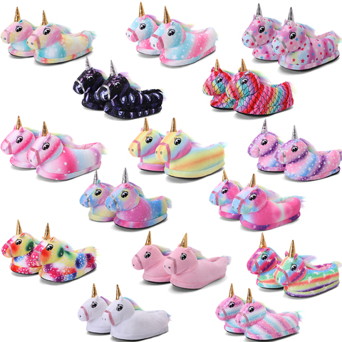 Zapatillas de unicornio Kigurumi Onesie para niños, pijamas, zapatillas de unicornio, zapatos infantiles para niñas, zapatillas de Panda para niños ► Foto 1/6