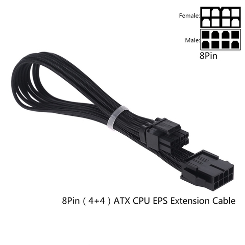 Cable de alimentación de extensión de manga, 8 pines A TX/EPS/8 pines PCI-E GPU/8 pines CPU/6 pines PCIE/4 pines CPU, Cable con peines 18 AWG S15 20 ► Foto 1/5