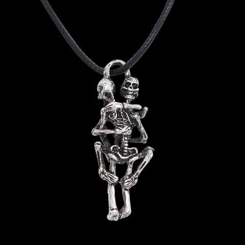 Collar con colgante de calavera Punk para hombre y mujer, cadena de cuero con esqueleto de estilo Hip Hop, envío directo ► Foto 1/6