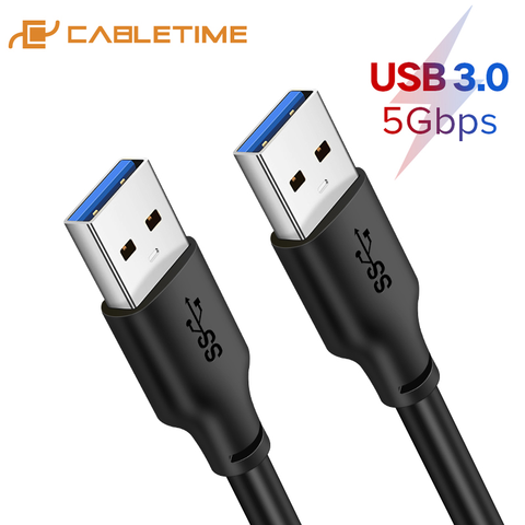 CABLETIME USB A un Cable USB macho USB 5Gbps un hombre extensor USB 3,0 para radiador de disco duro USB 3,0 Cable C266 ► Foto 1/6